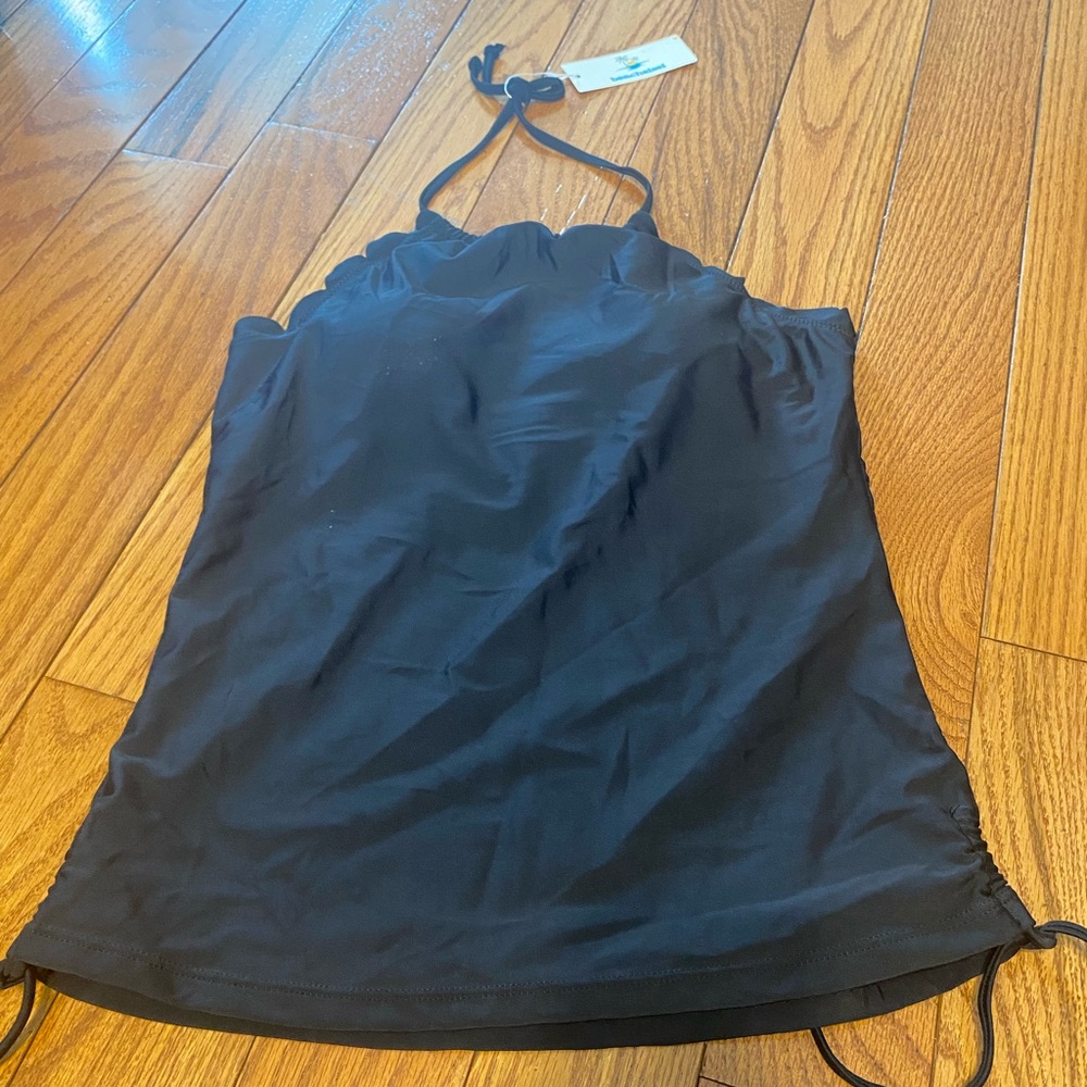 New NWT Beachsissi Black‎ Tie Back Halter Swim Top Size Small